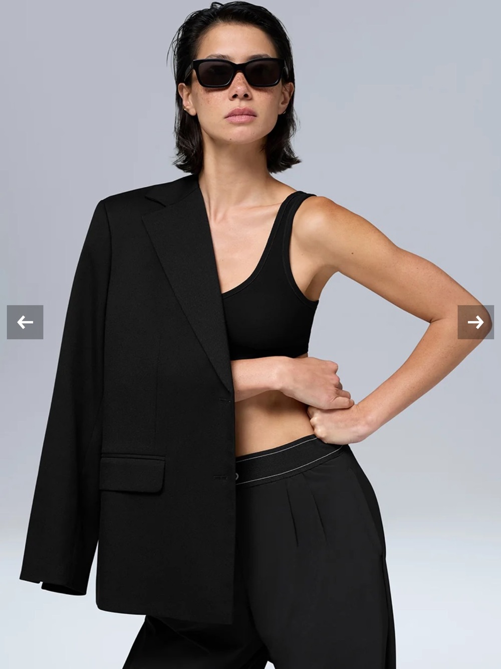 Alo Yoga Women’s First-Class Single Breasted Boxy Boyfriend Blazer Black Small
